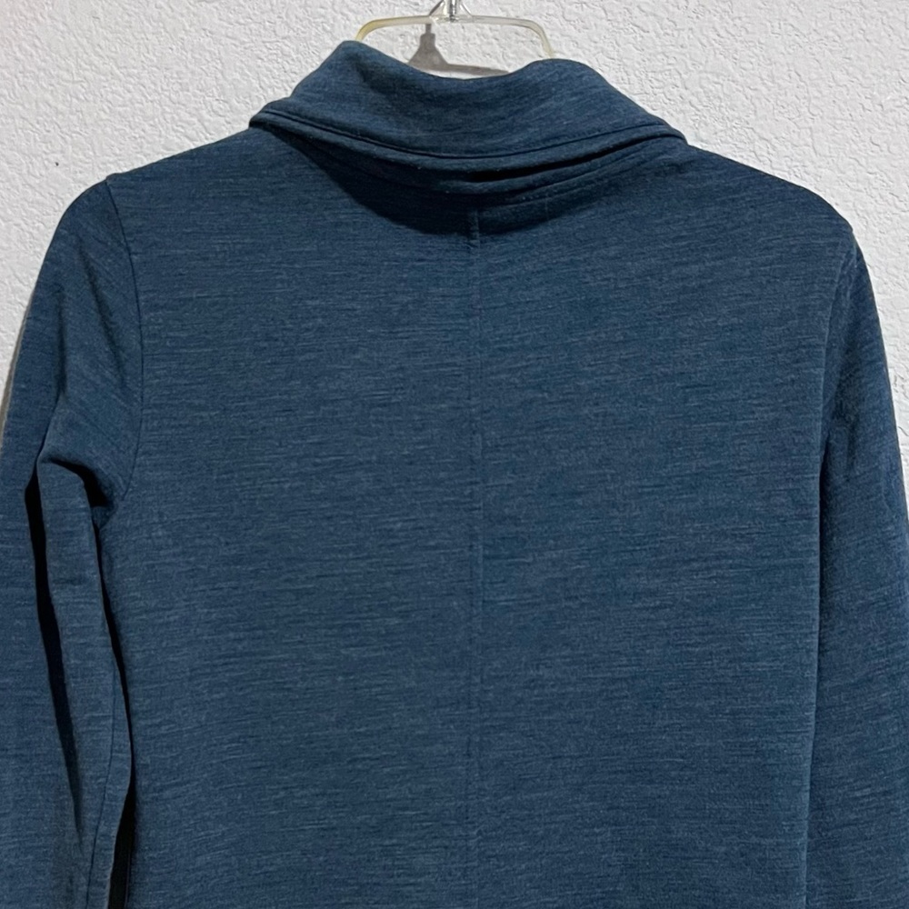 SmartWool Blue Merino Wool Front Zip Convertible Magnetic Collar Jacket Small - Picture 10 of 15